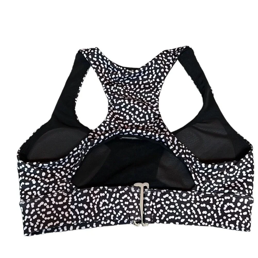 Healthy Precision Sports Bra women’s black & white workout racerback size large - Picture 3 of 6